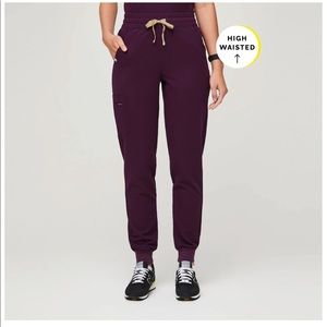 Figs high waisted zamora jogger scrub pants xxsp deep purple